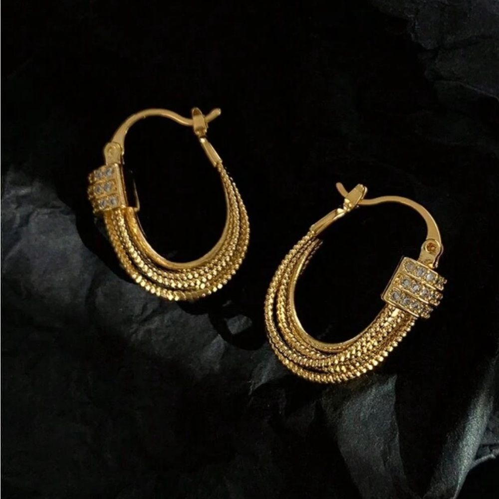 Diamond hoop earrings #1367